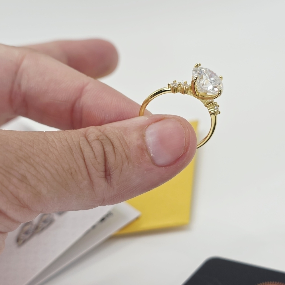 Certified Moissanite Diamond Ring. Bridal , Proposal,Engagement Or Promise Ring. - Picture 5 of 10